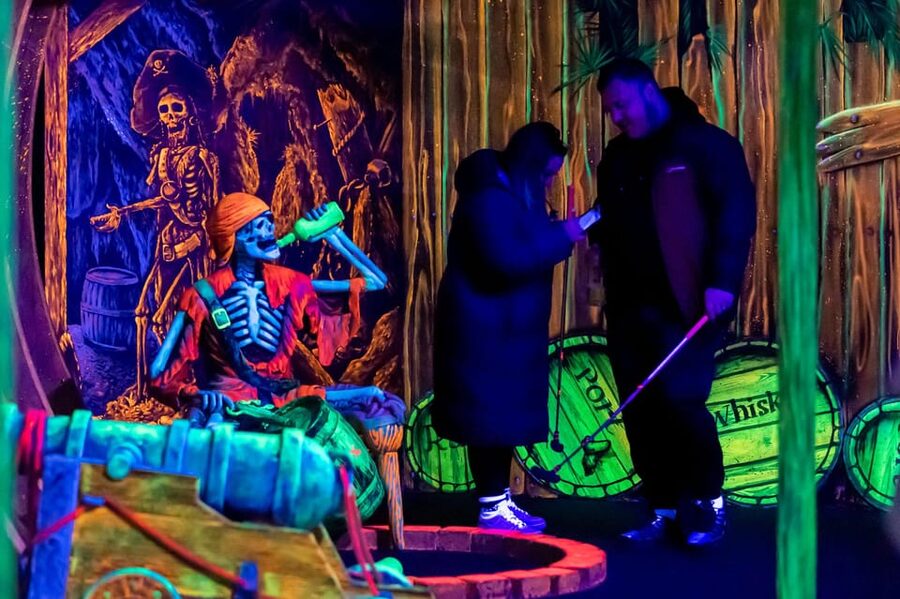Aloha Amsterdam: 12-Hole Glow-in-the-Dark Mini-Golf - Glow-in-the-Dark Pirates Golf at Aloha Amsterdam: The Real Hook