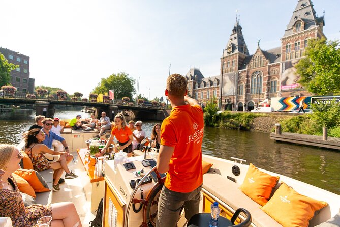 Amsterdam Luxury Canal Cruise + Unlimited Drinks & Bites option - Rijksmuseum views from the Prinsengracht, plus the 15-bridge photo moment