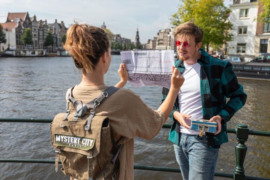 Amsterdam: "Operation 45 " Treasure Hunt Walking Tour - Shadow Wall: your first real puzzle stop and what to watch for