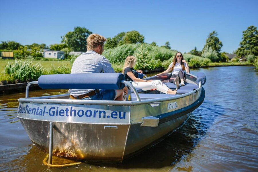 Boatrental 2 Hours 8 Person with Steeringwheel and cushions - The Boat Experience: Electric, Manageable, and Actually Comfortable