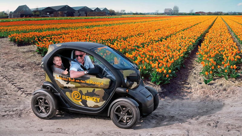 Lisse: Self-Guided Tulip Fields GPS Audio Tour - Cruising the Flower Bulb Region in a tiny electric Twizy