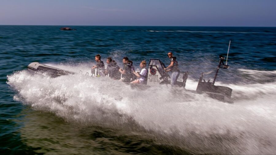 The Hague: Scheveningen Beach RIB Speedboat Tour - Full throttle highlights: pier, Grand Kurhaus, and harbor ships